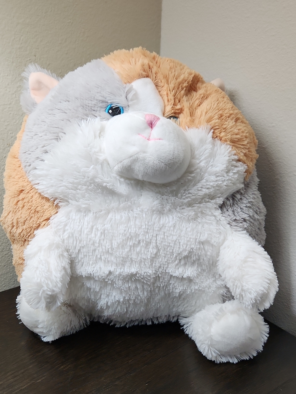 Warmies Plush Heatable Fat Cat - Light Gray Cozy Plush with Branded Tag